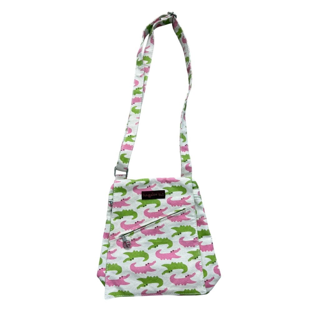 Bungalow 360 (Pink/Green) Alligator Messenger Bag Women OS